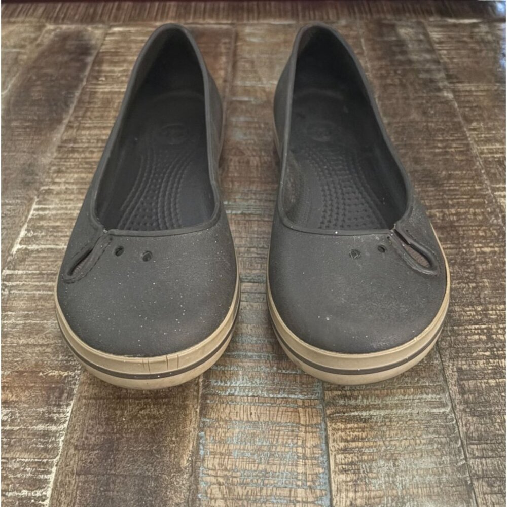 Ladies Crocs Flat Ballerina Crocband Slip-On Casual Flats Brown Size 6 - Picture 4 of 10